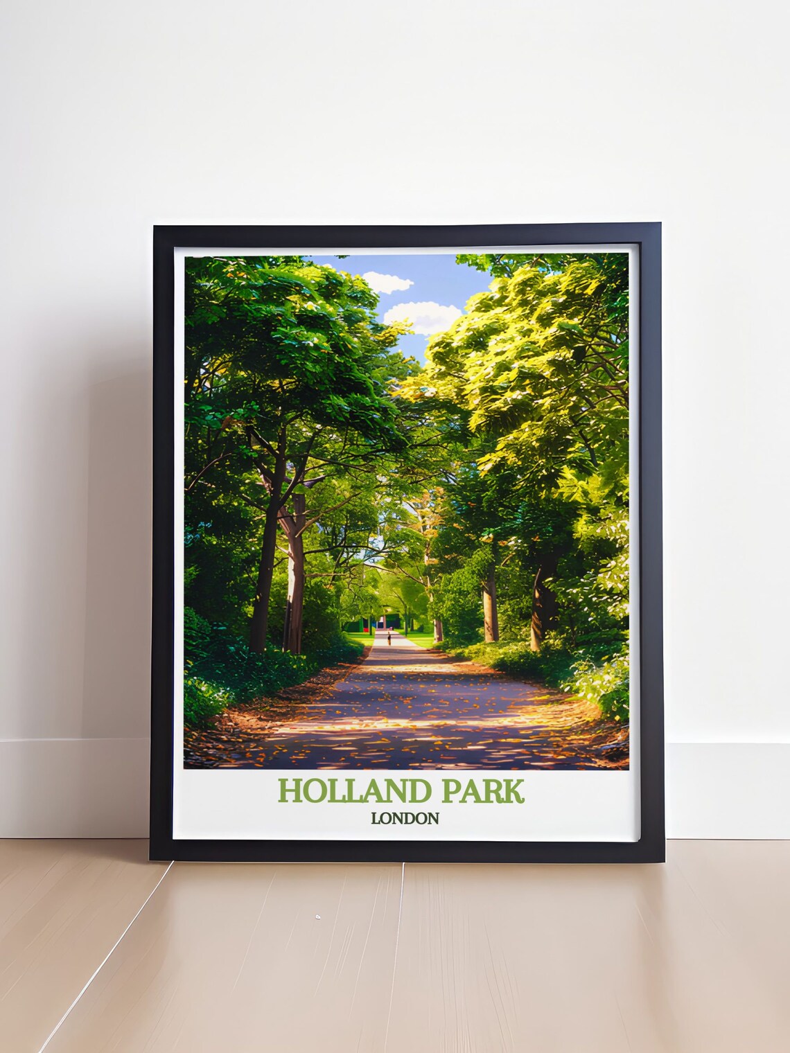 Holland Park Sun Dappled Woodland Avenue London Travel Poster - Image 4