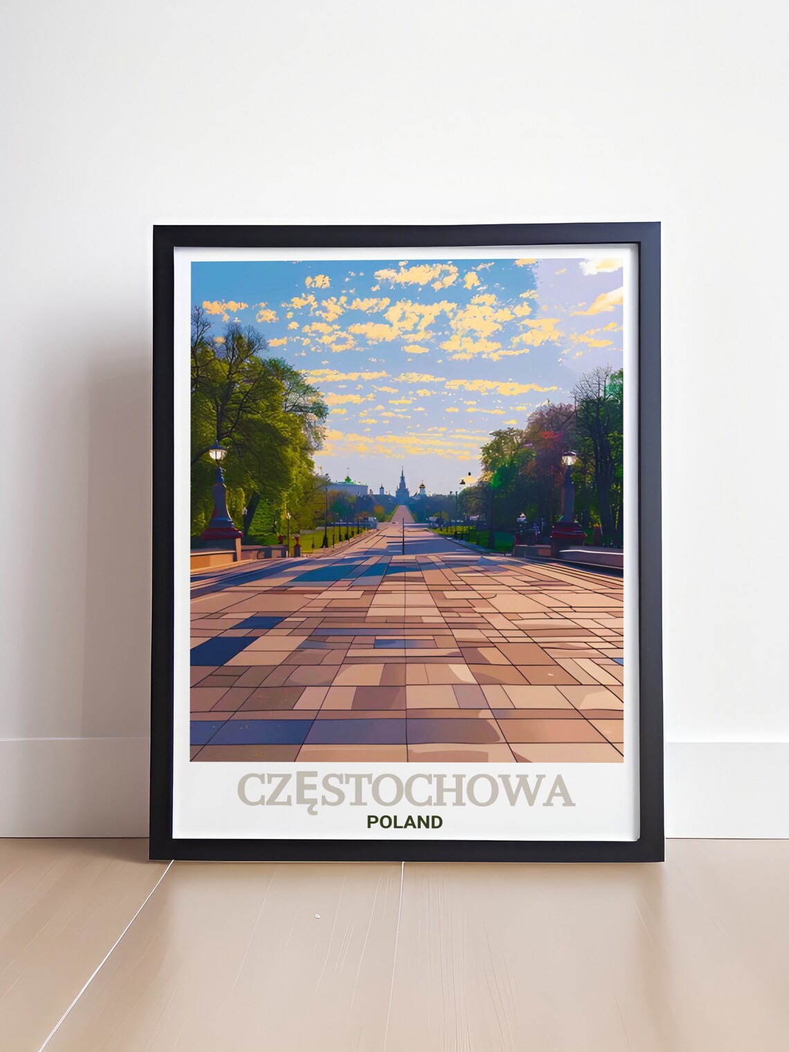 Częstochowa Poland Avenue of the Blessed Virgin Mary Travel Poster - Image 4