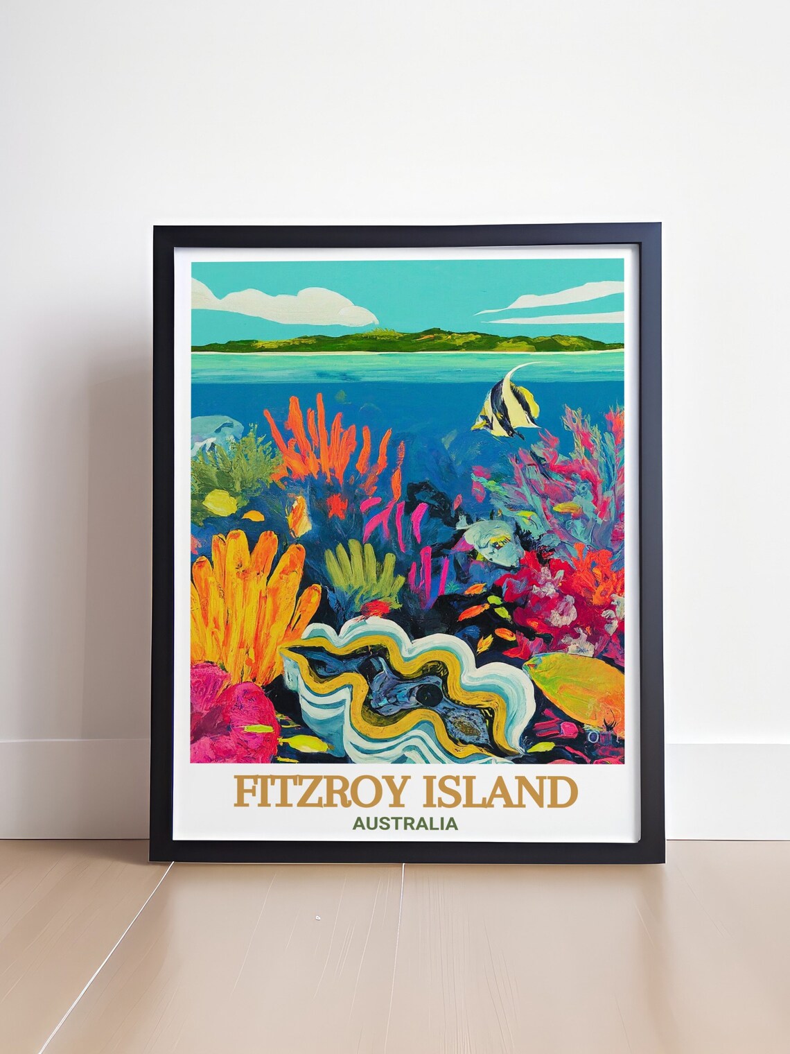 Fitzroy Island Travel Poster Giant Clam Gardens Travel Print Fitzroy Island And Giant Clam Gardens Decor Giant Clam Gardens Poster - Image 4
