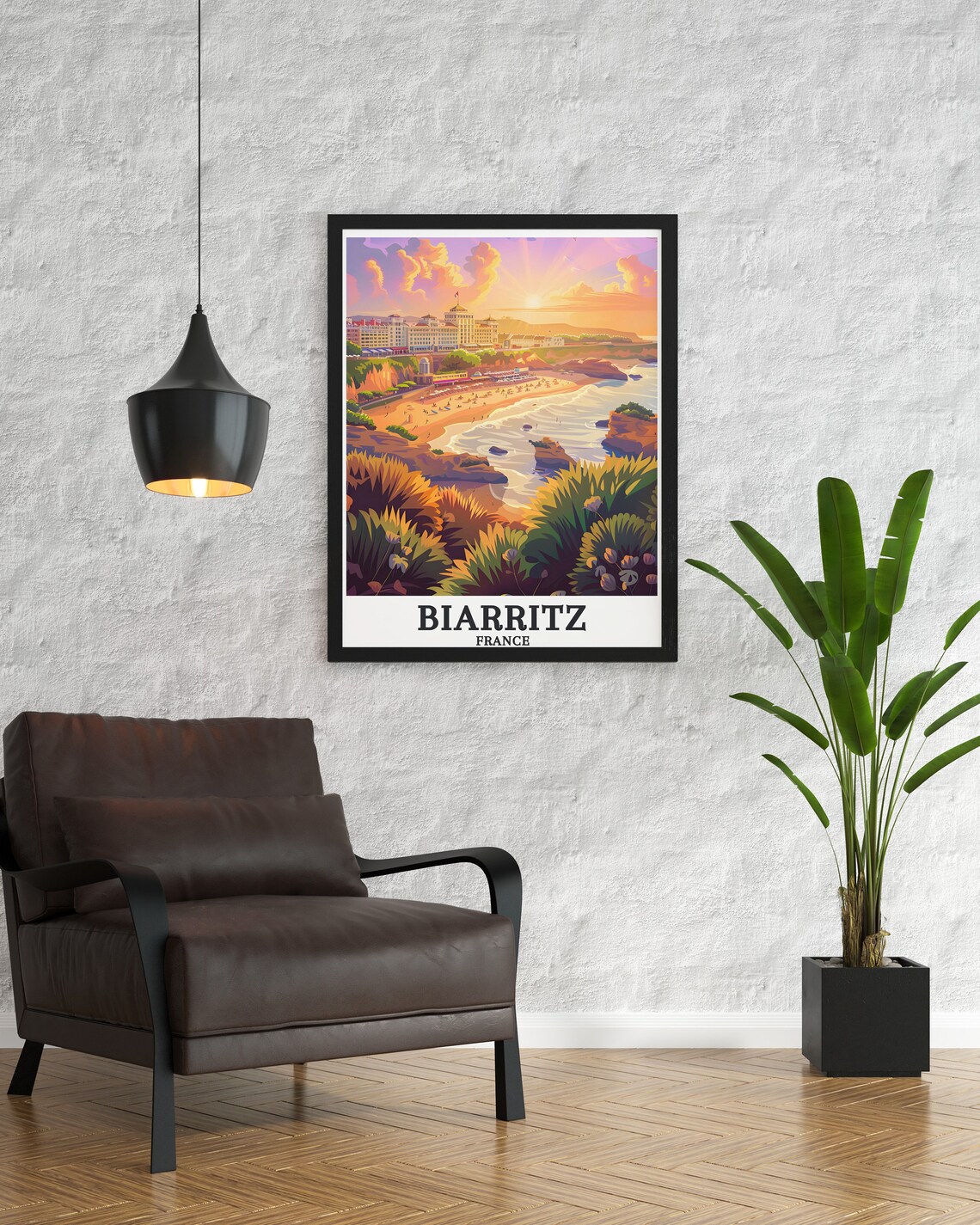 Biarritz Plage Du Miramar Grande Plage Travel Poster - Image 2