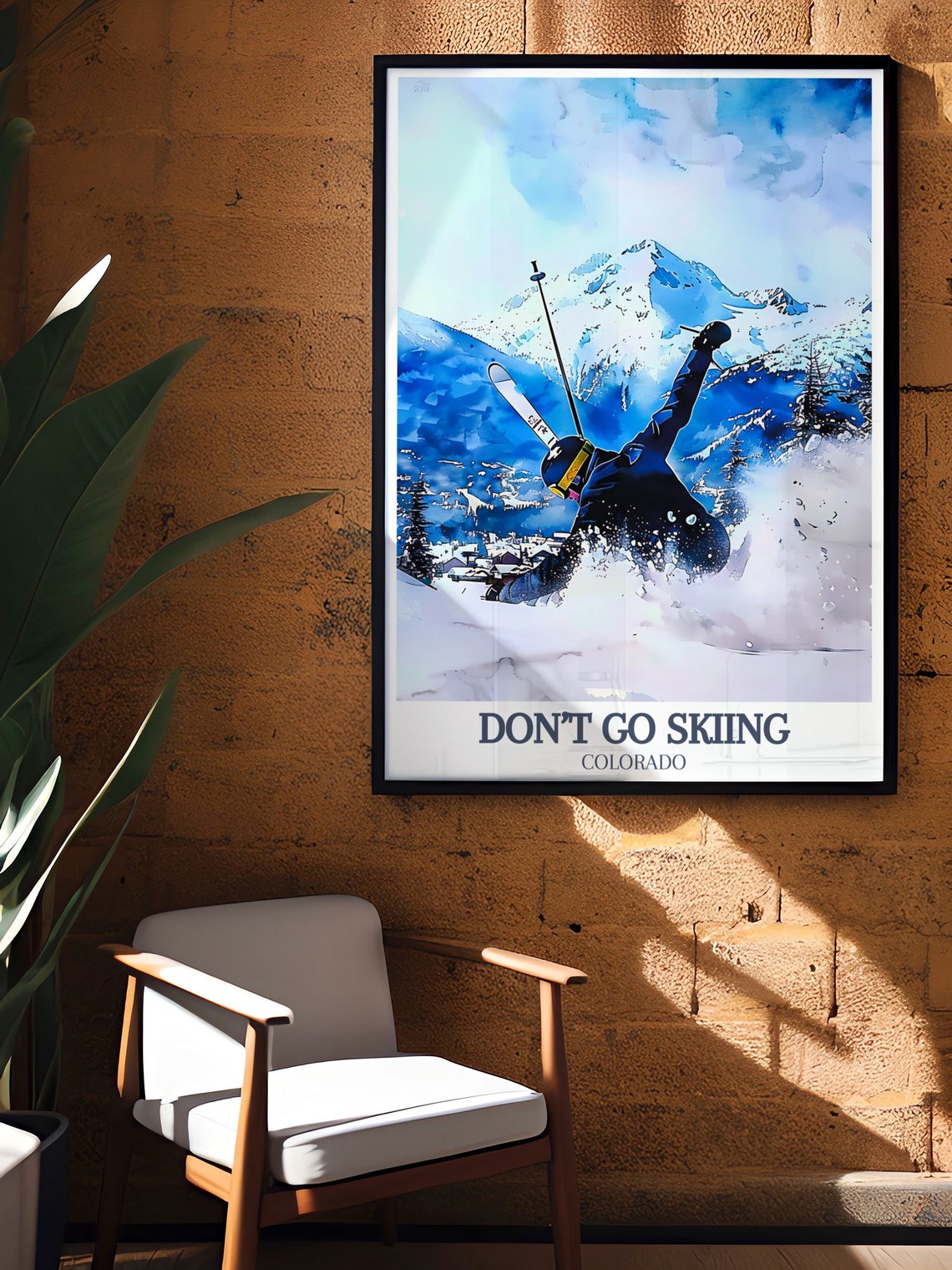 Don't Go Skiing Faceplant Snow Colorado Backcountry Ski Poster - Image 2