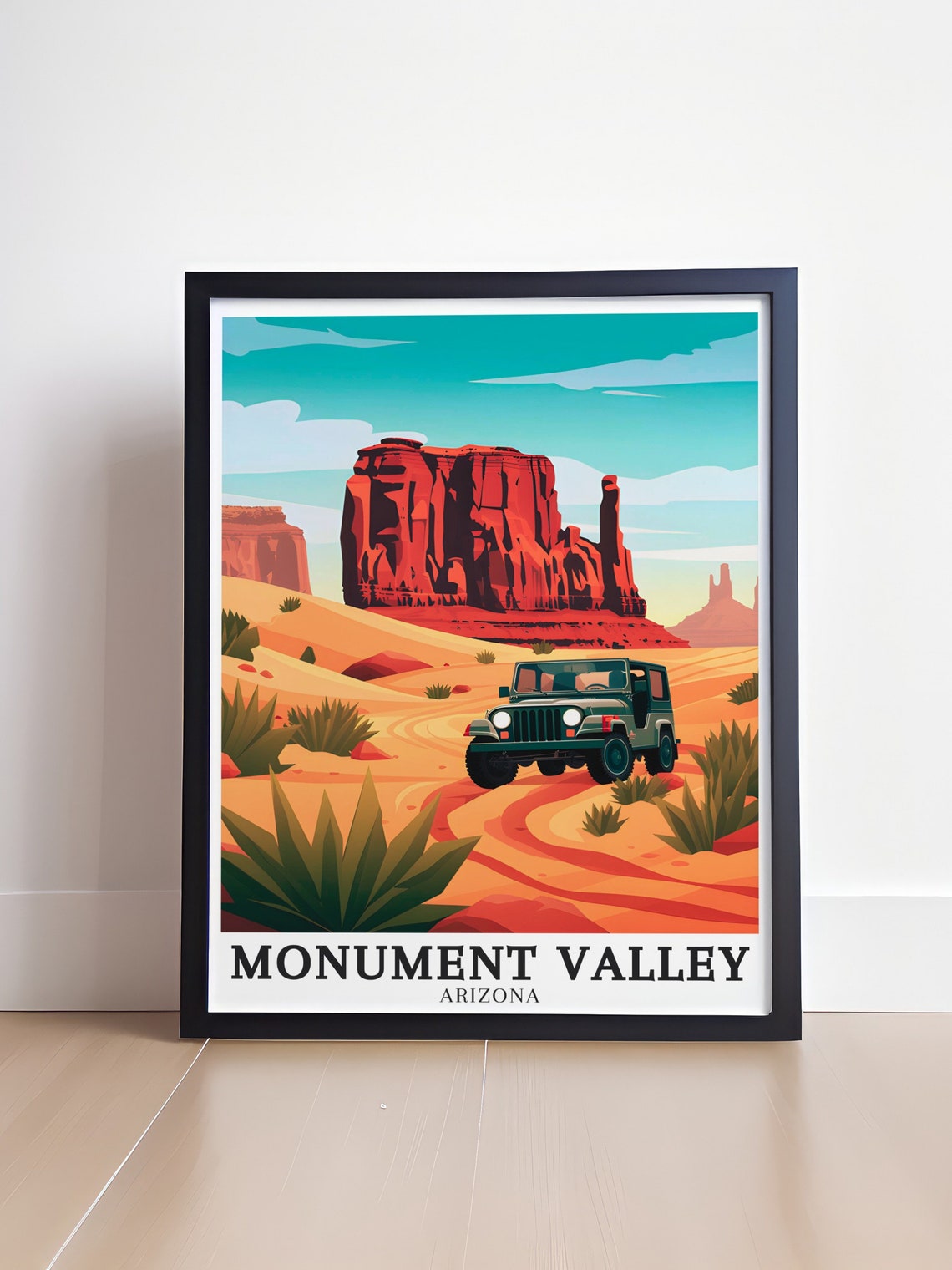 Monument Valley Arizona Jeep Desert Road Adventure Travel Poster - Image 4