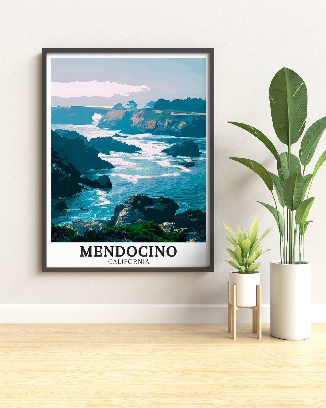 Mendocino Rocky Headlands Sea Arch California Coastal View Poster - Image 3