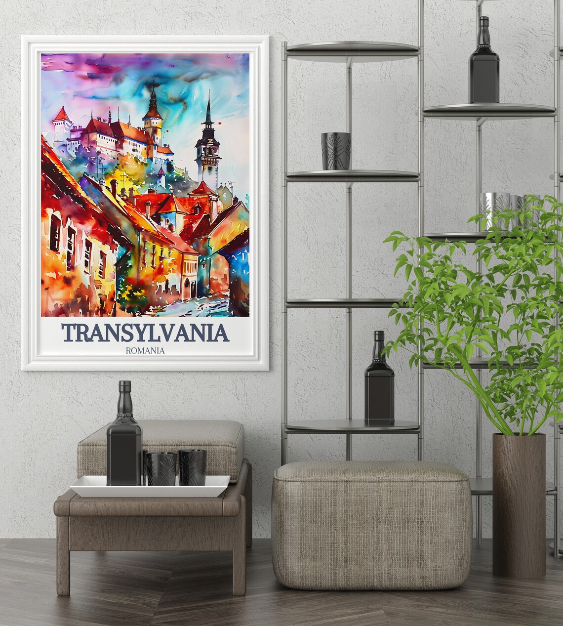 Transylvania Romania Sighisoara Citadel Vibrant Sunset Colors Poster - Image 2