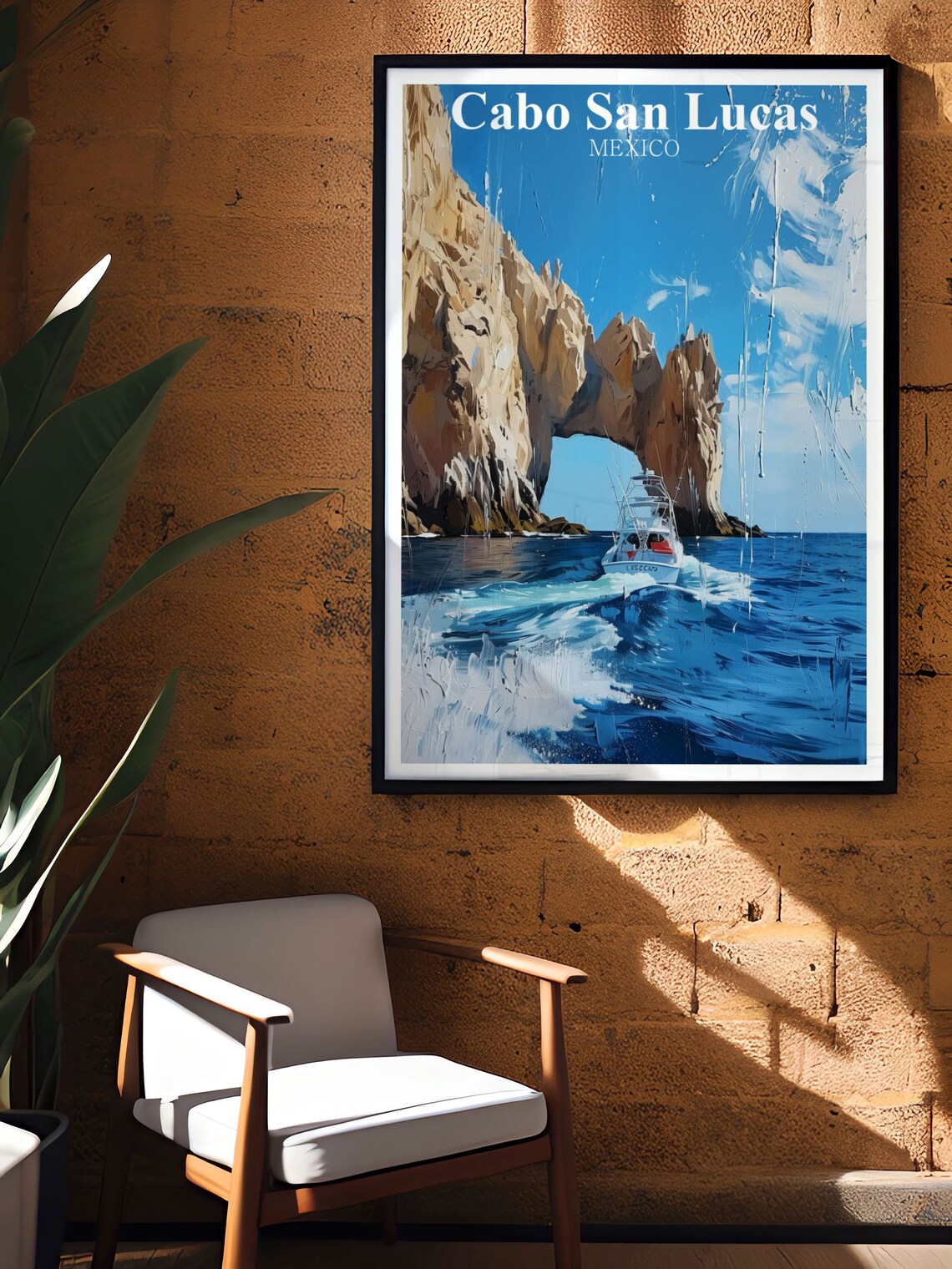 Cabo San Lucas Mexico El Arco Rock Arch Boat Ocean Travel Poster - Image 2