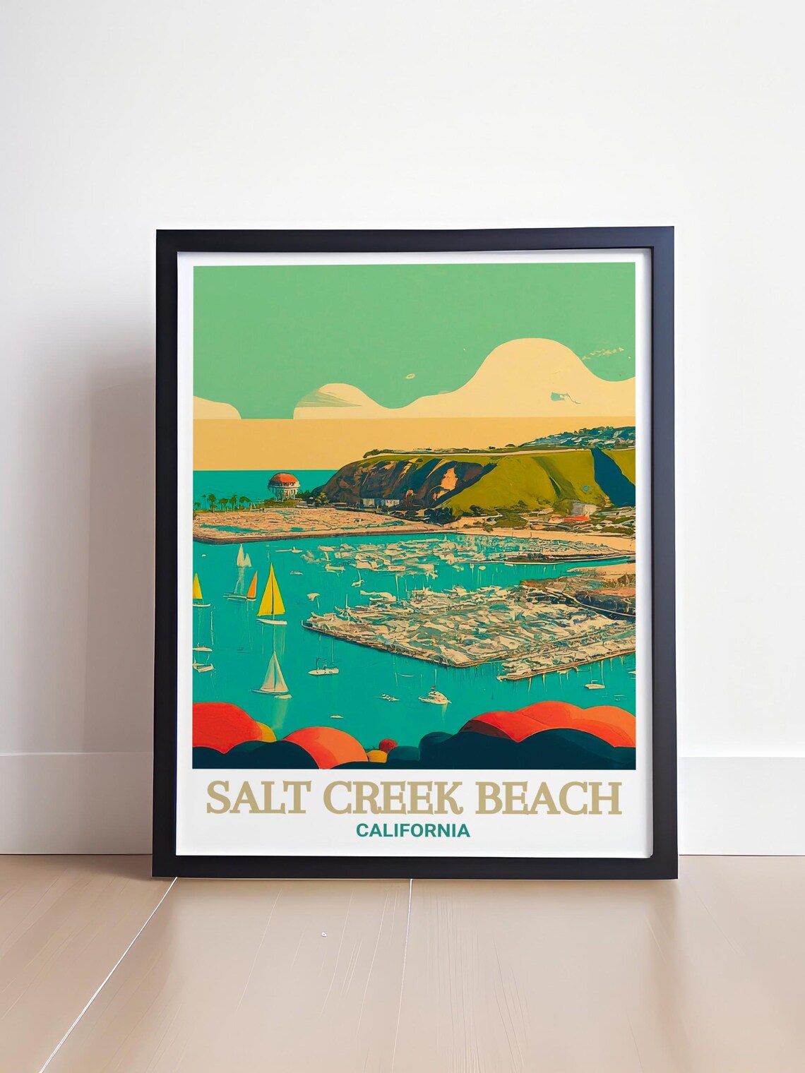 Salt Creek Beach California Marina Sailboats Harbor Travel Poster - Image 4