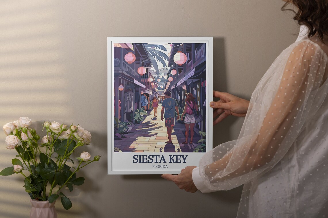 Siesta Key Village Ocean Boulevard Lantern Shops Street Poster - Image 3