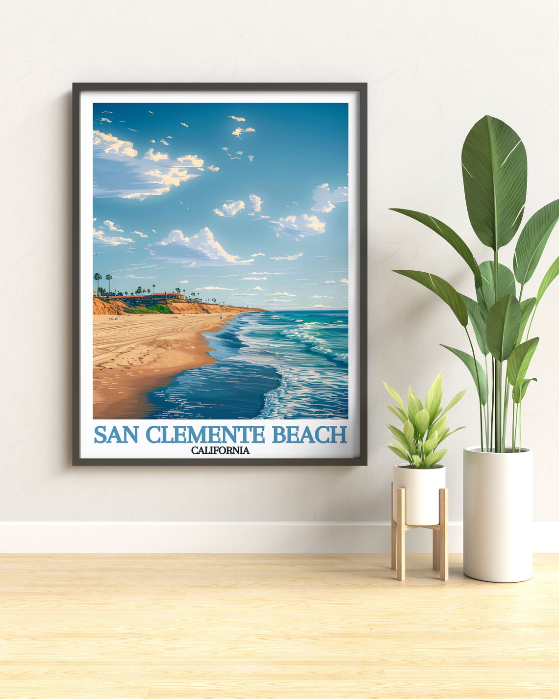 San Clemente Beach California Waves Coastline Vintage Travel Poster - Image 3