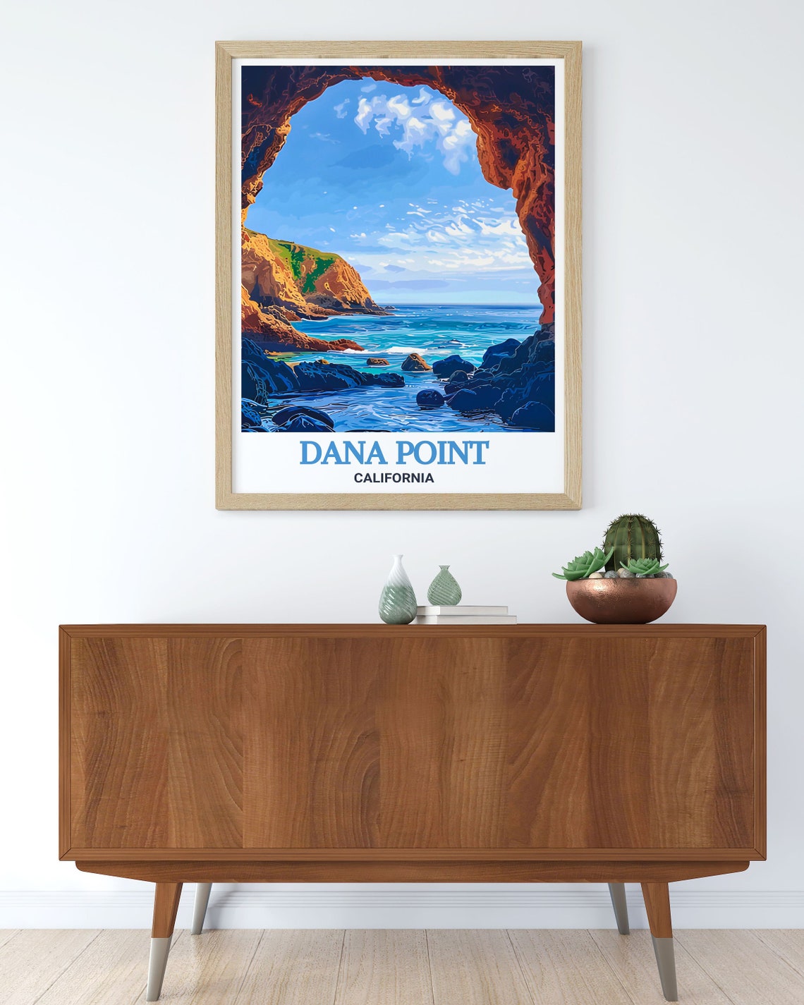 Dana Point California Sea Cave Arch Opening to Ocean Cliffs Poster - Image 2
