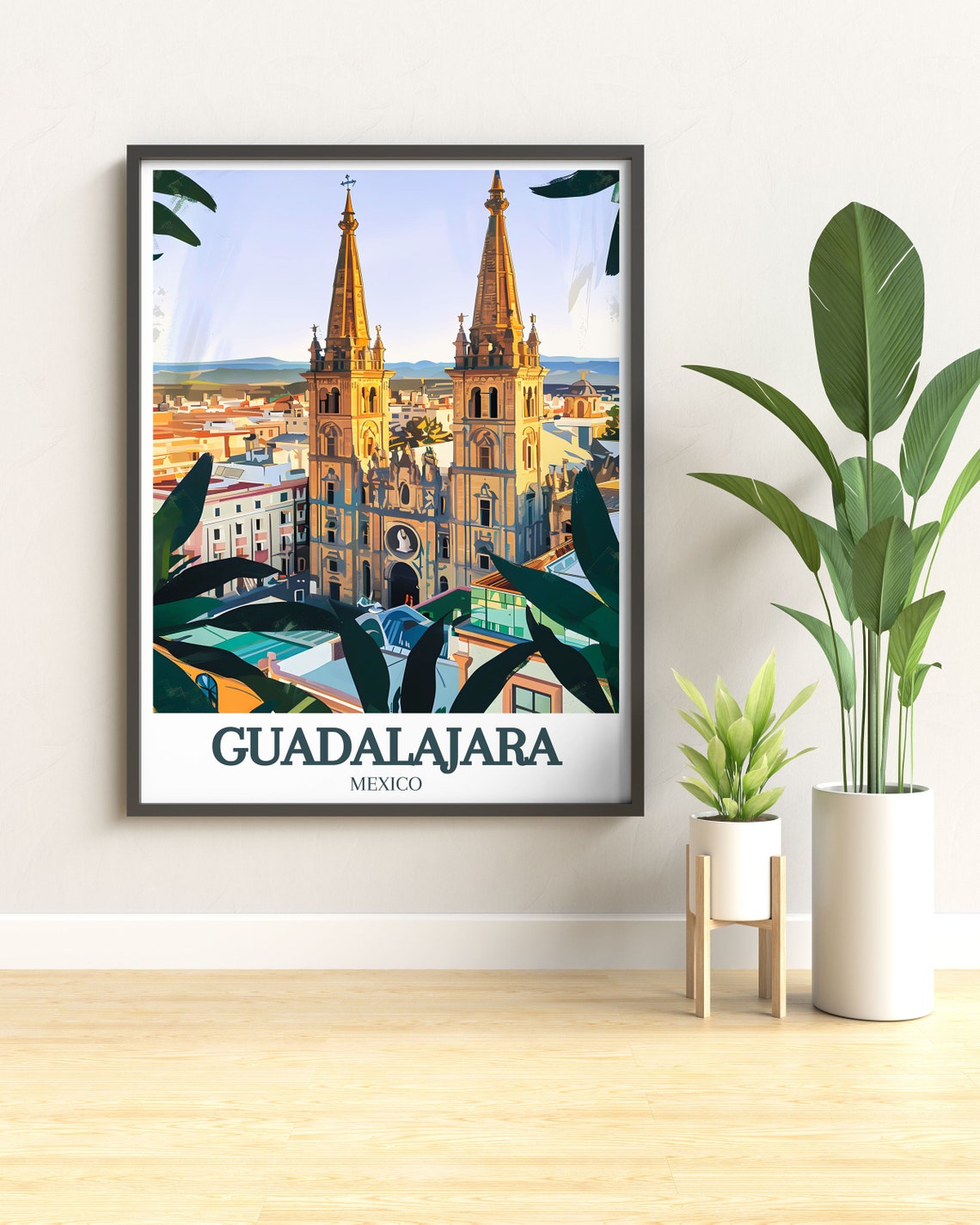 Guadalajara Mexico Cathedral Golden Hour Twin Spires Travel Poster - Image 3