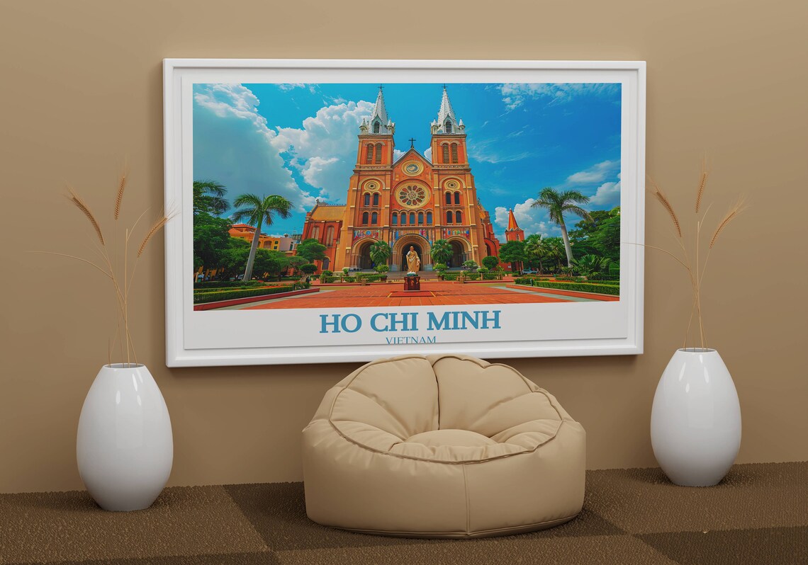 Ho Chi Minh City Notre Dame Cathedral Saigon Vietnam Travel Poster - Image 2