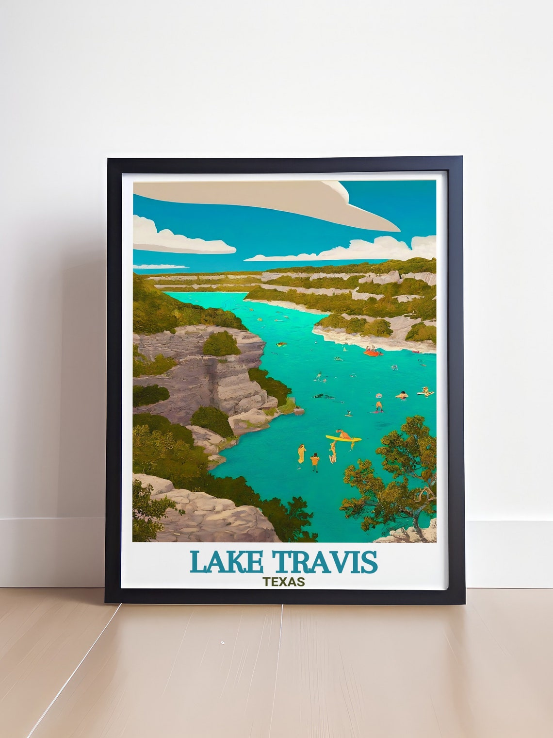 Lake Travis Texas Pace Bend Park Turquoise Swim Cove Travel Poster - Image 4