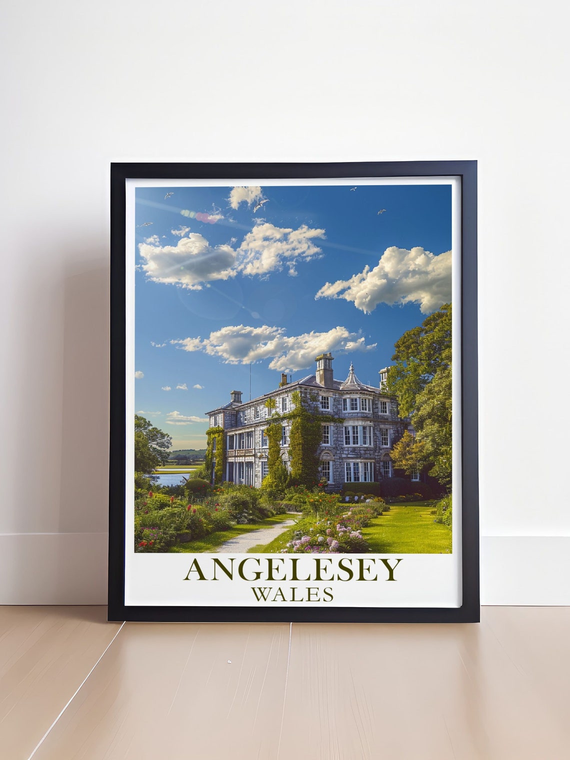 Anglesey Wales Plas Newydd House Poster with Blooming Gardens - Image 4