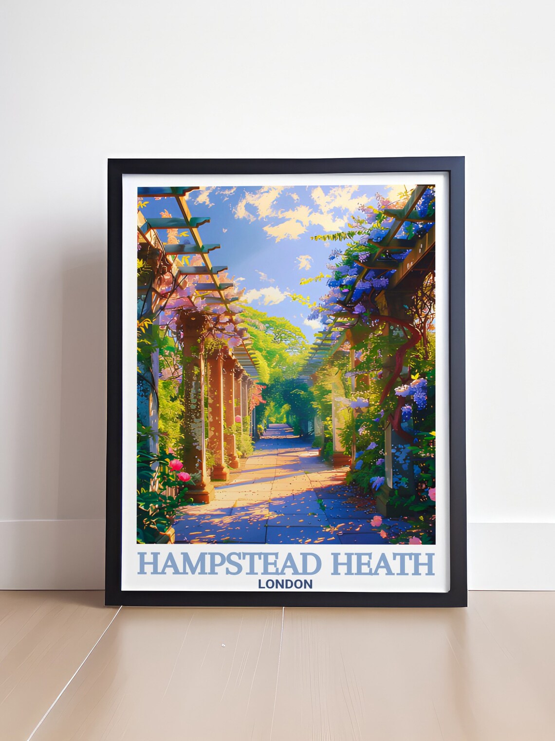 Hampstead Heath Pergola and Hill Garden Art Print - Image 4