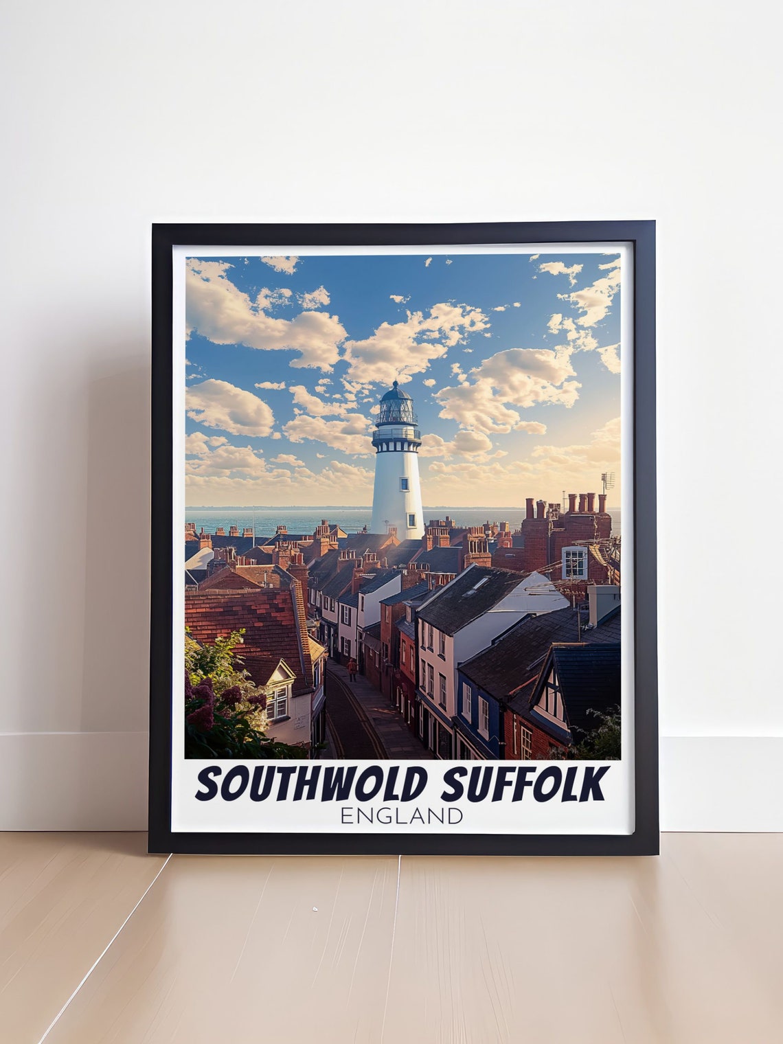 Southwold Suffolk England Lighthouse Town Rooftops Travel Poster - Image 4