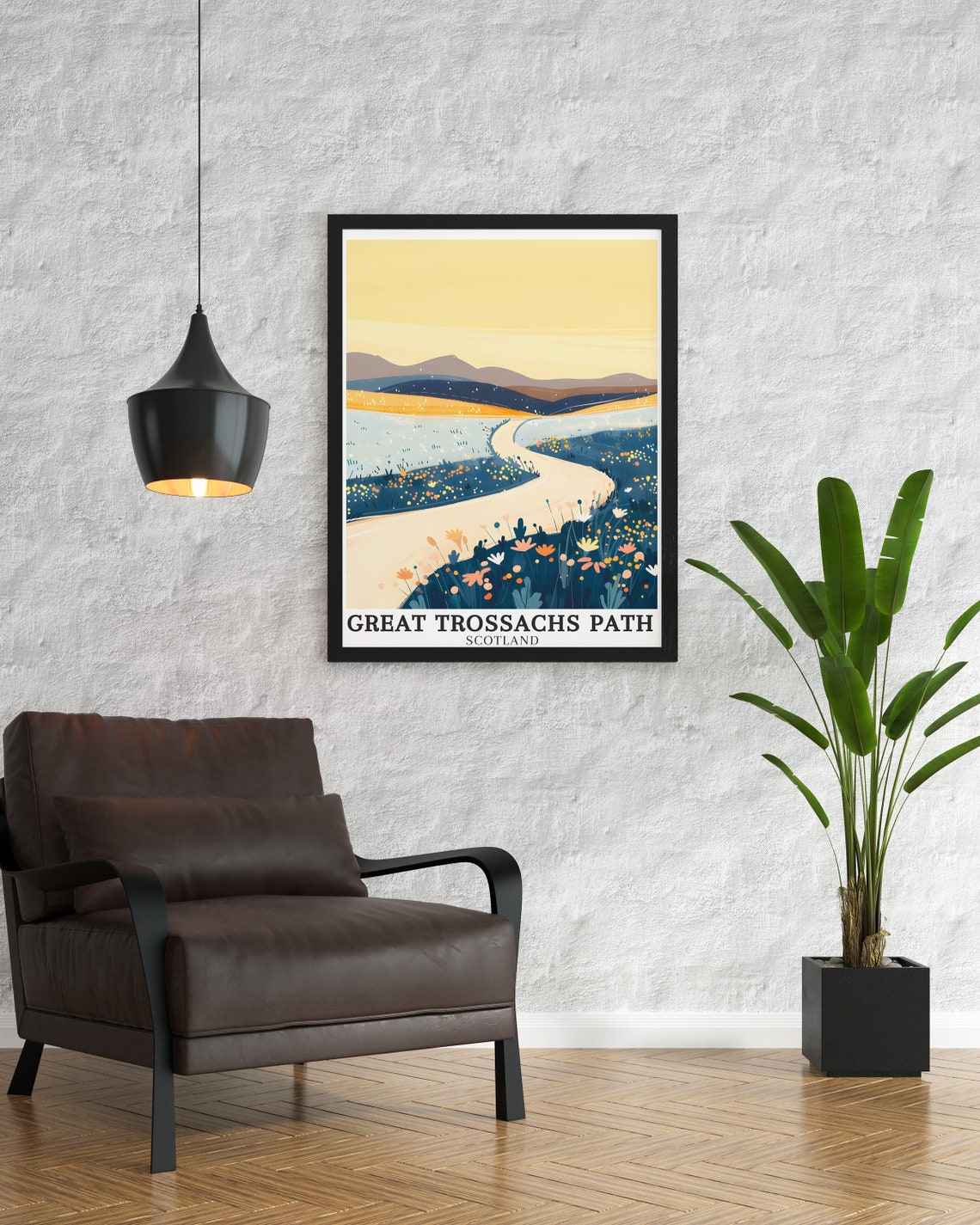 Great Trossachs Path Scotland Wildflower Trail Golden Hills Poster - Image 2