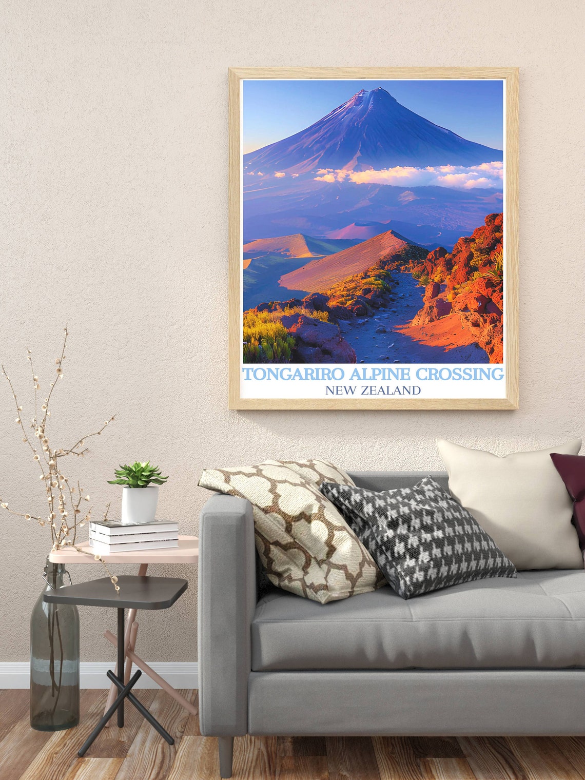 Tongariro Alpine Crossing New Zealand Volcanic Cone Sunset Poster - Image 3