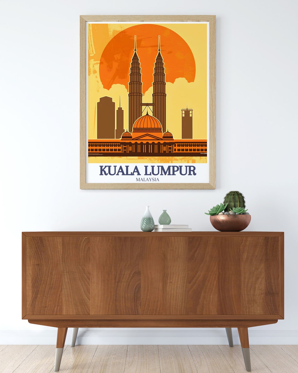 Kuala Lumpur Malaysia Petronas Towers Sunset Skyline Travel Poster - Image 2