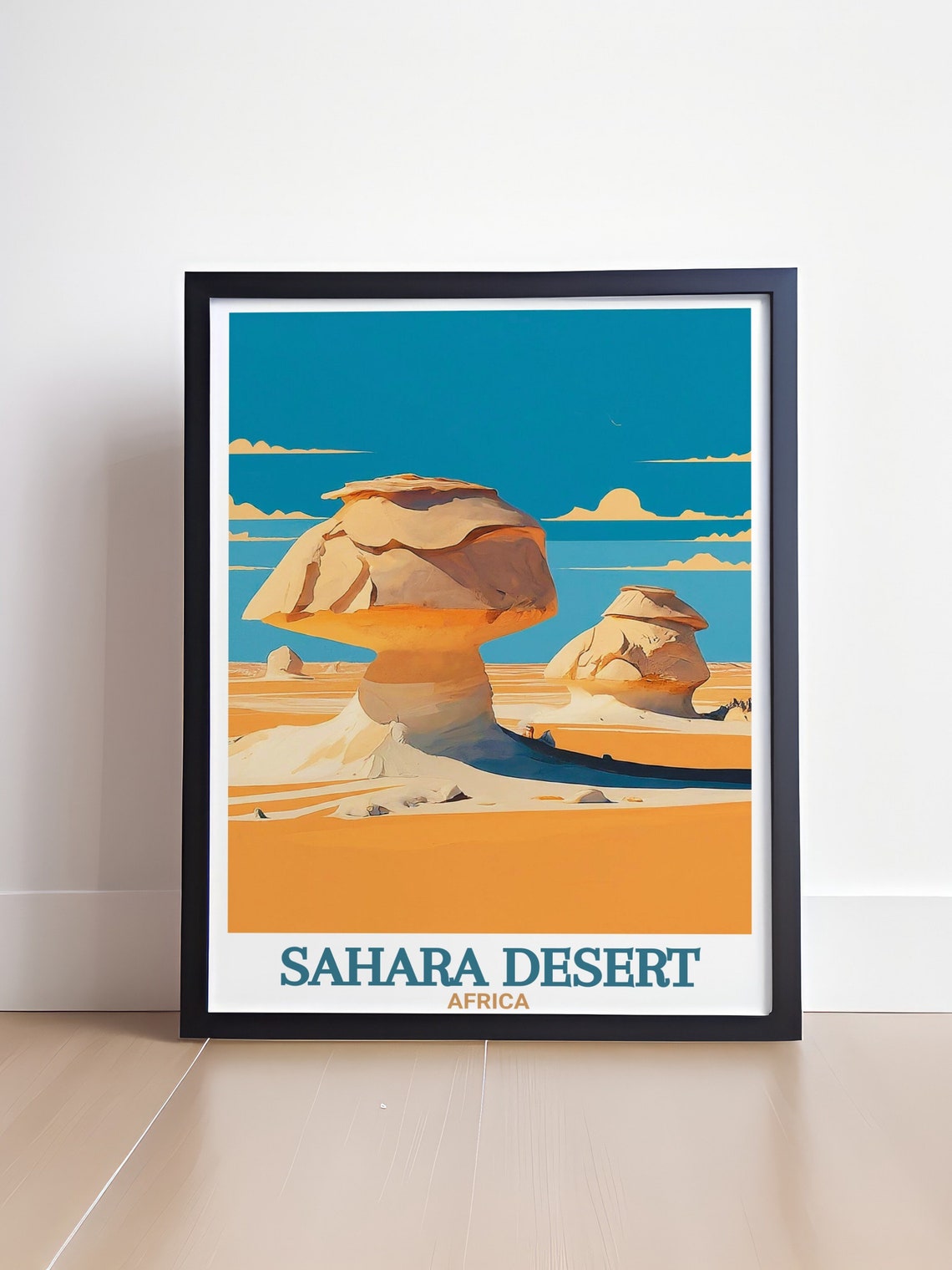 White Desert Mushroom Rock Formations Sahara Africa Art Poster - Image 4