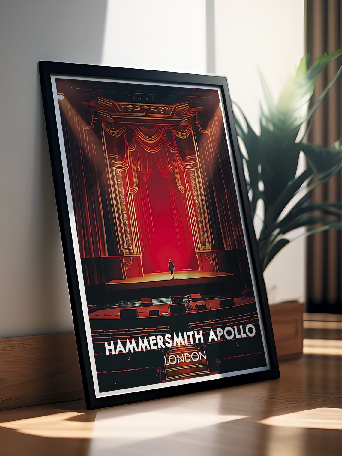 Hammersmith Apollo Theatre Red Curtain Stage London Nights Poster - Image 2