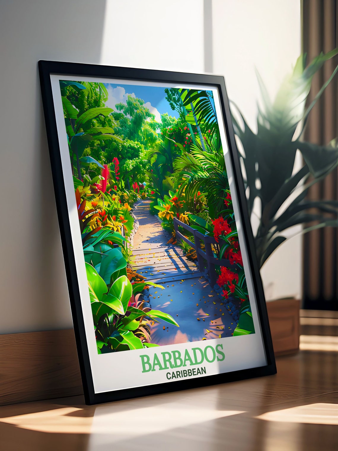 Barbados Andromeda Botanic Gardens Lush Tropical Path Poster - Image 3
