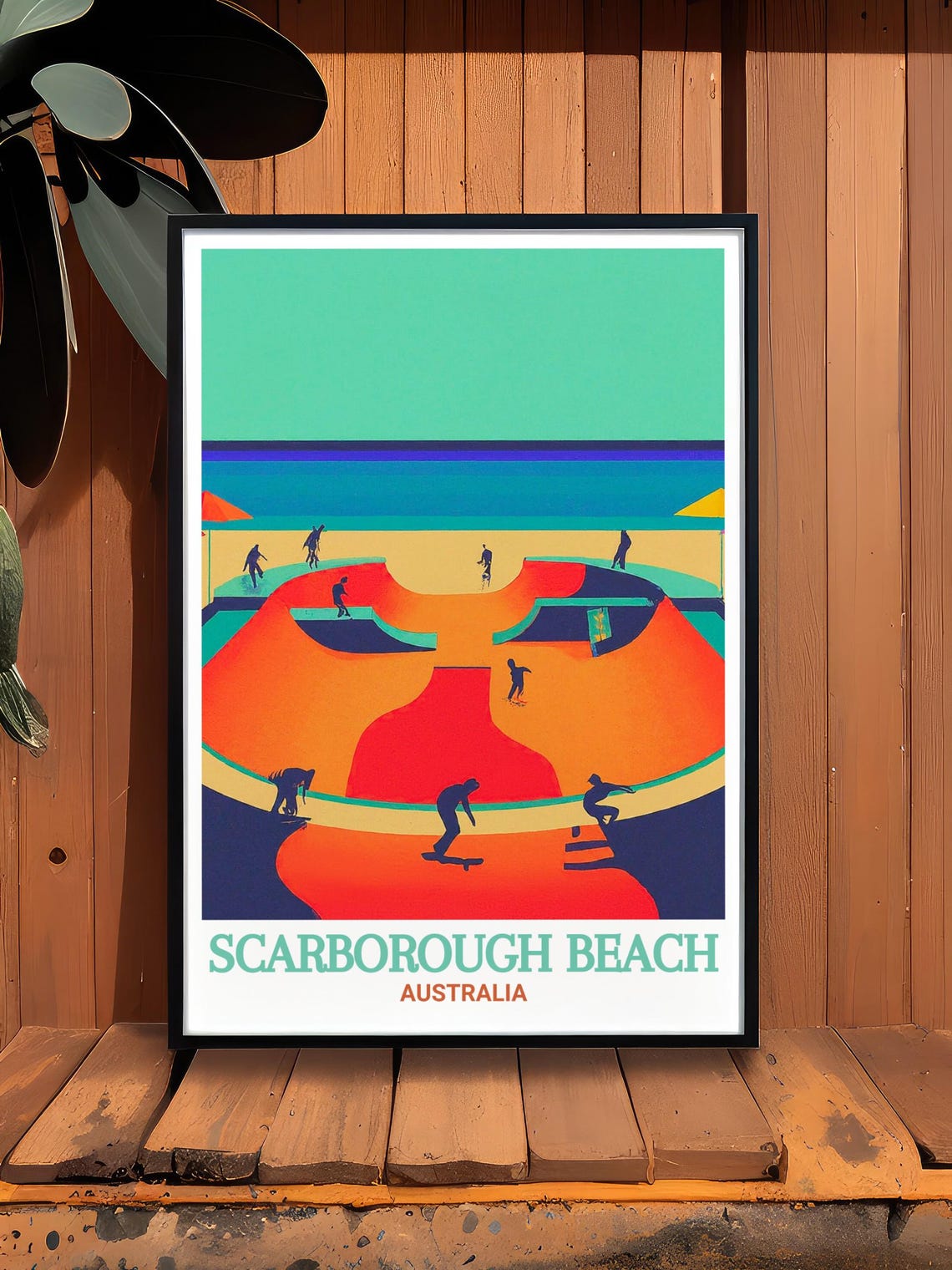 Scarborough Beach Australia Skate Park Beach Travel Art Poster - Image 2