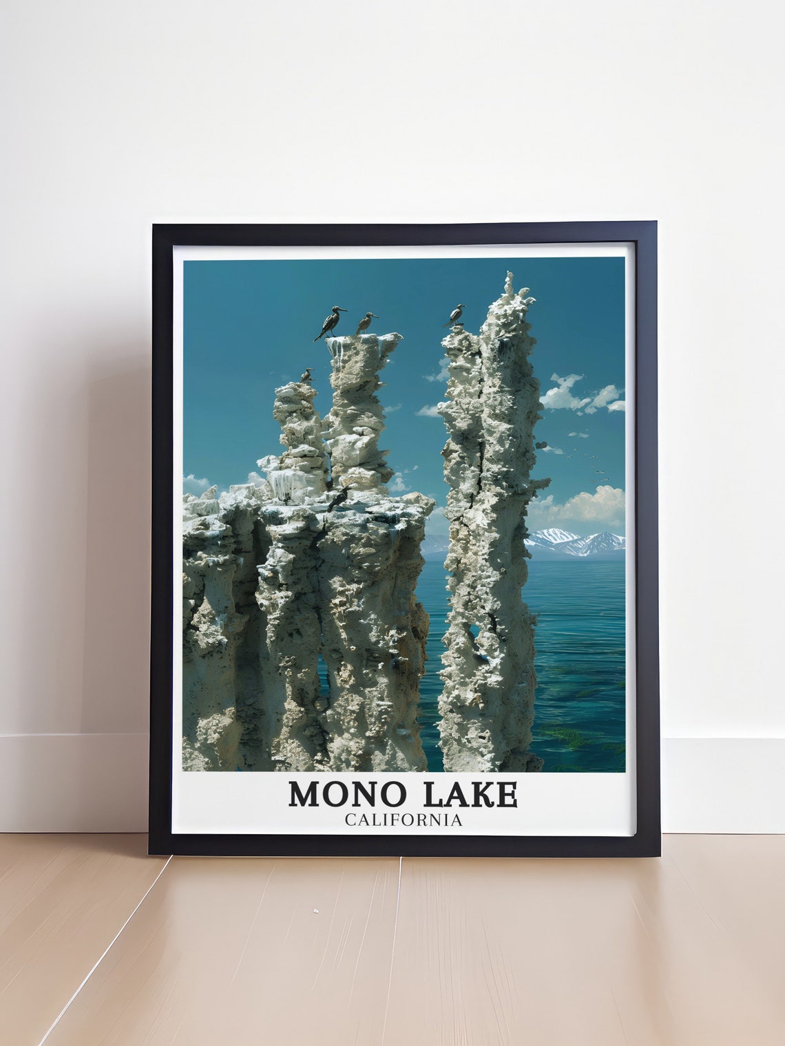 Mono Lake Close-Up Tufa Towers with Birds California Travel Poster - Image 4