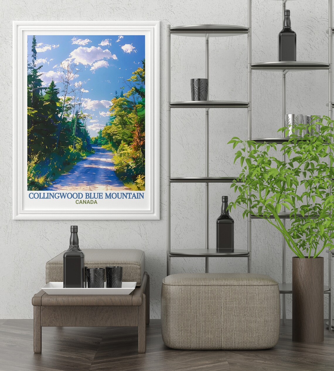 Collingwood Blue Mountain Forest Trail Sun Dappled Trees Nature Travel Poster - Image 3