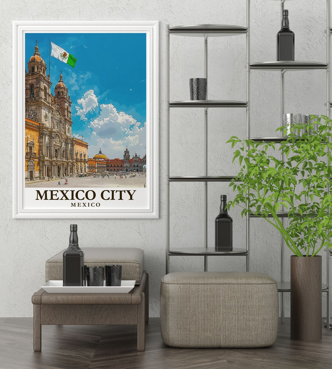 Mexico City Travel Poster, Zocalo Art Print - Image 2