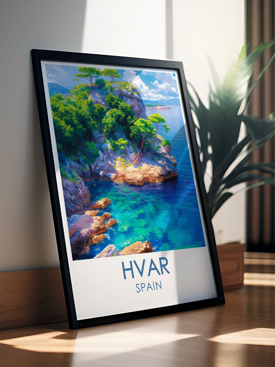 Hvar Rocky Island Cove With Turquoise Water And Pine Trees Poster - Image 3