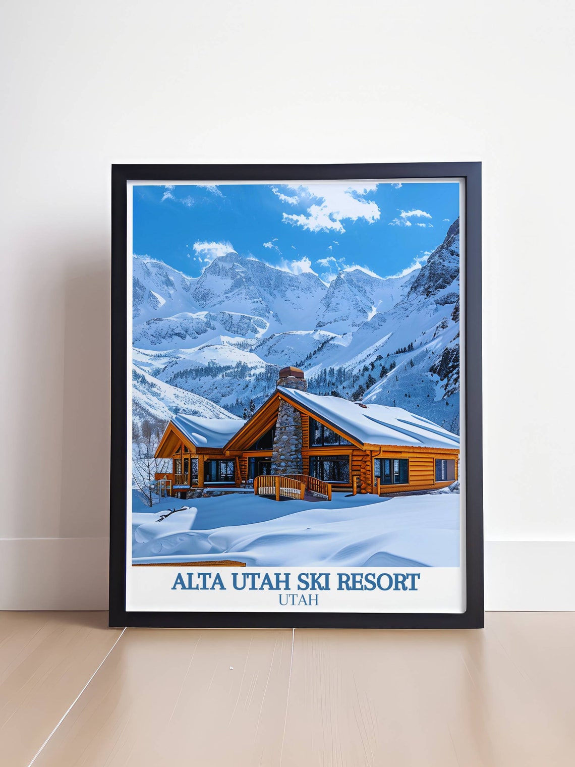 Alta Utah Ski Resort Snowy Cabin Lodge Winter Retreat Poster - Image 4