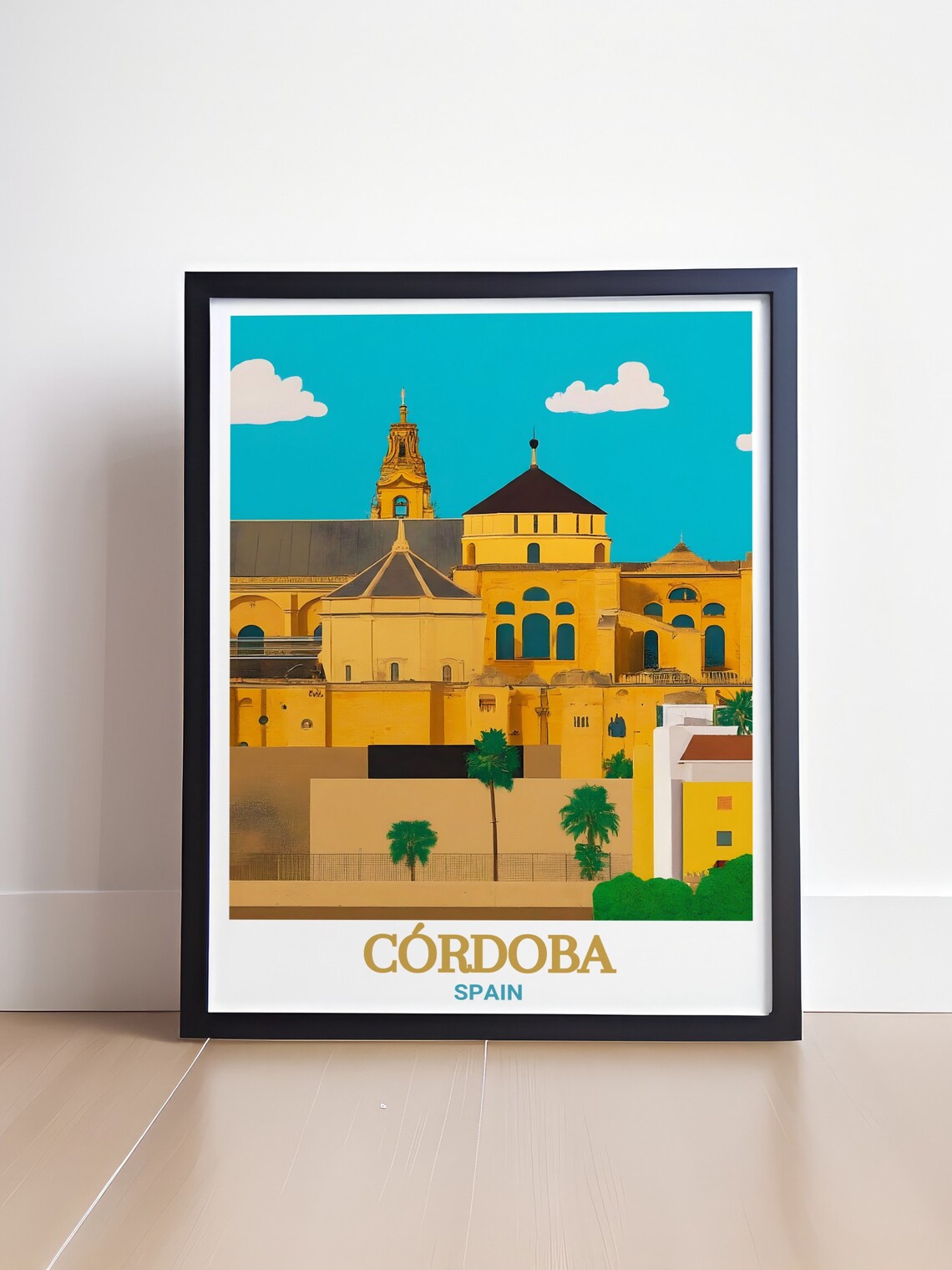 Cordoba Spain Mezquita Cathedral Tower Golden Sun Travel Poster - Image 4