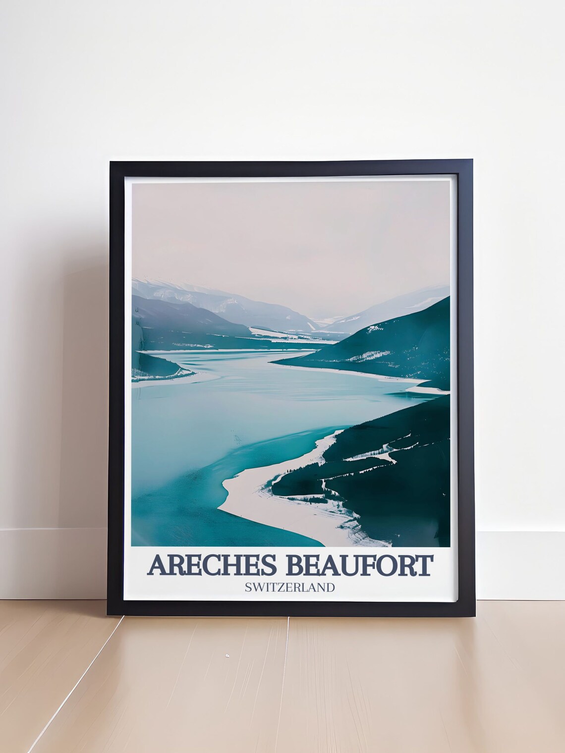 Areches Beaufort Mountain Lake Alpine Scenic Retreat Travel Poster - Image 2