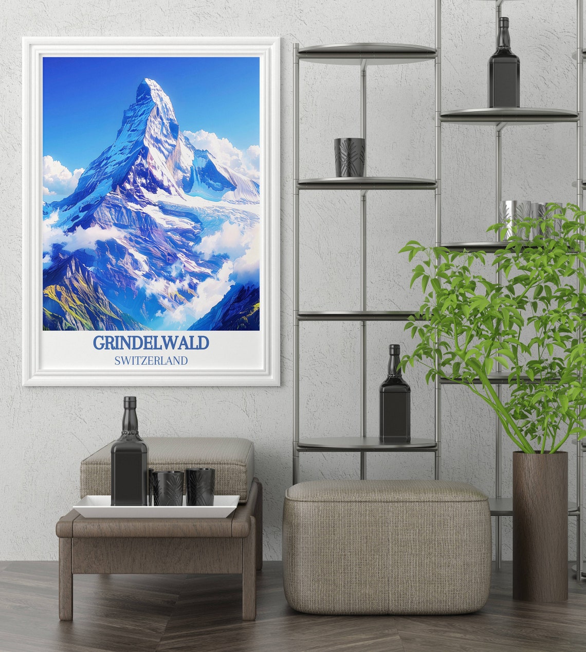 Grindelwald Switzerland Solitary Snow-Capped Alpine Peak Poster - Image 3