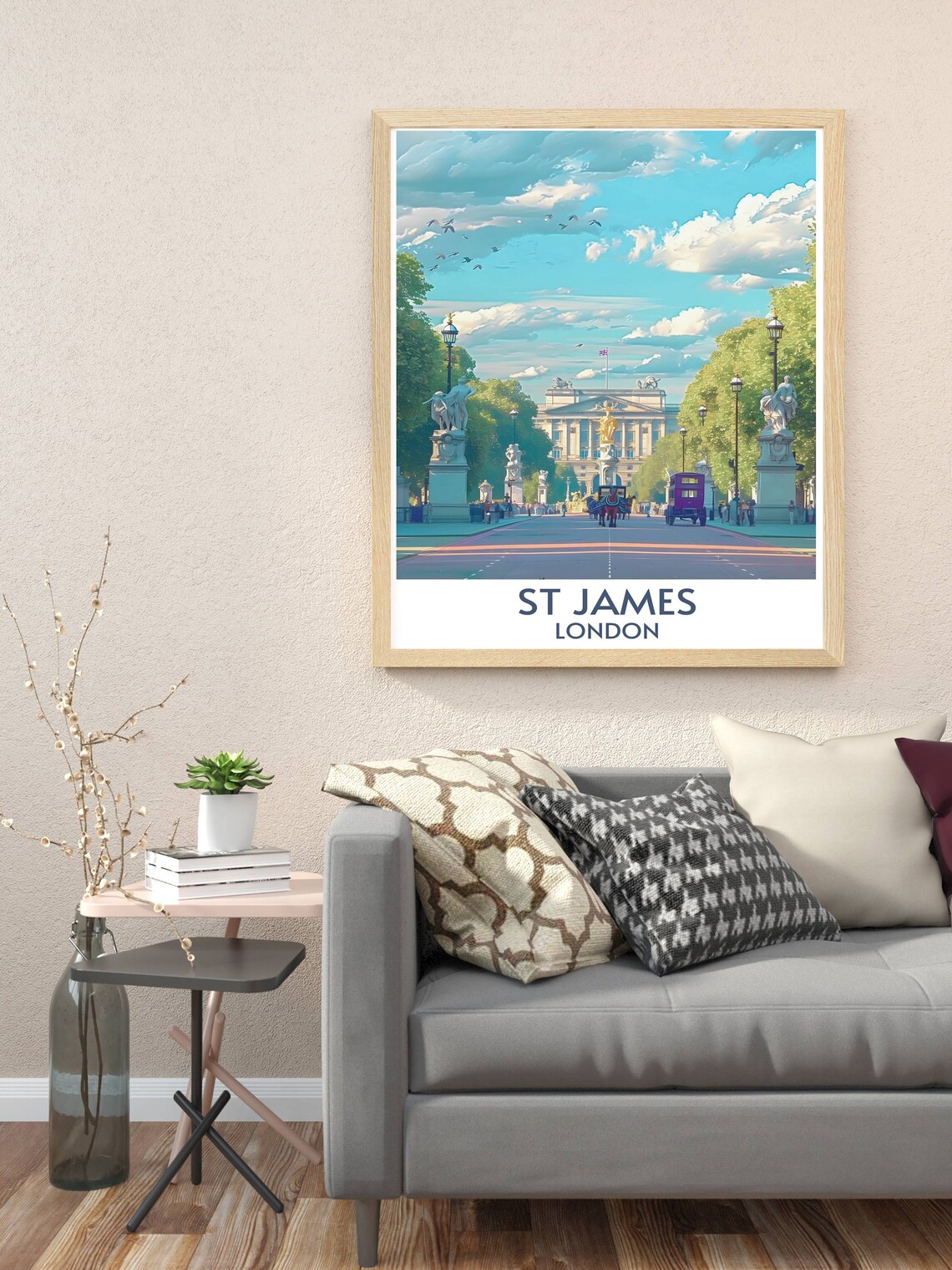 St James London Buckingham Palace Avenue Summer Scene Poster - Image 2