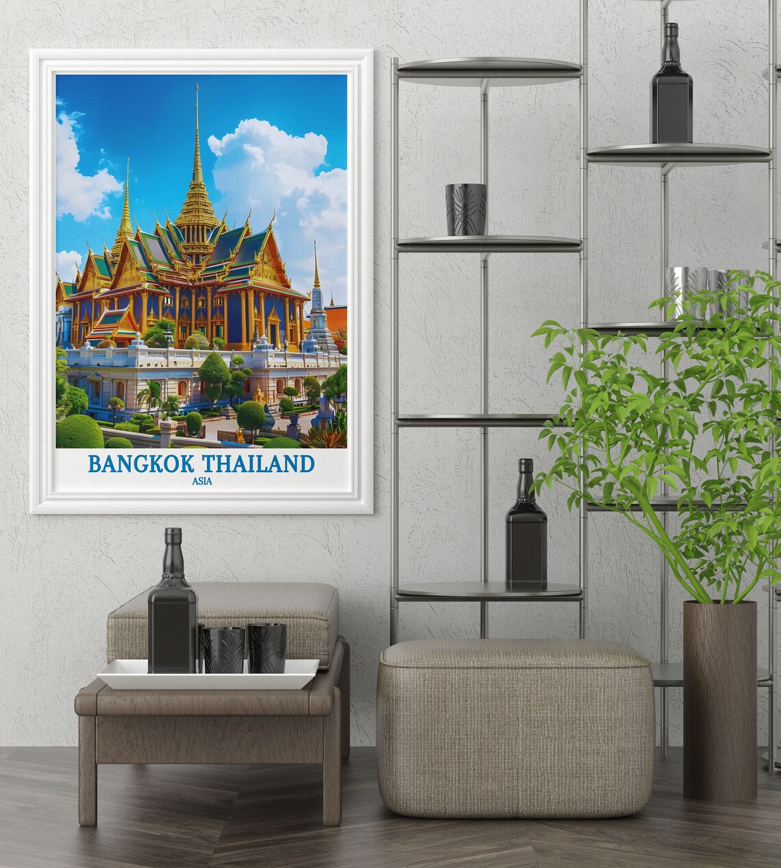 Bangkok Thailand Grand Palace Golden Temple Spires Daytime Poster - Image 4