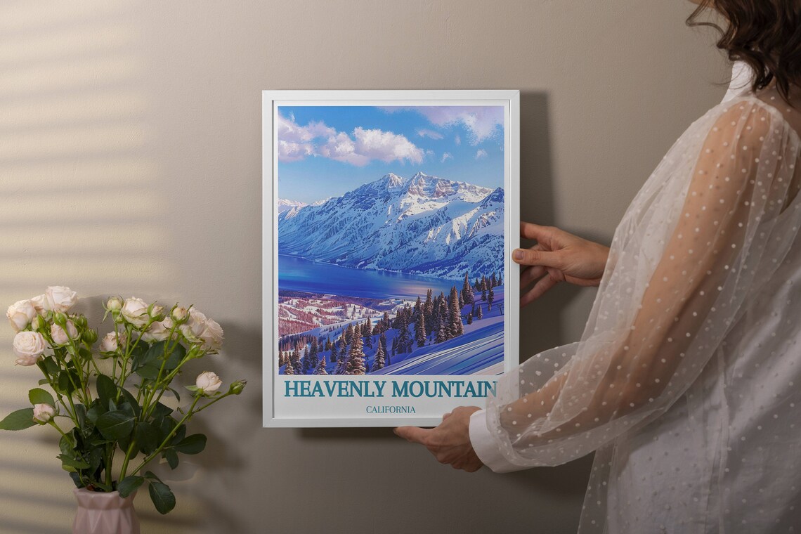 Heavenly Mountain California Snow Ski Peaks Lake Tahoe Poster - Image 4
