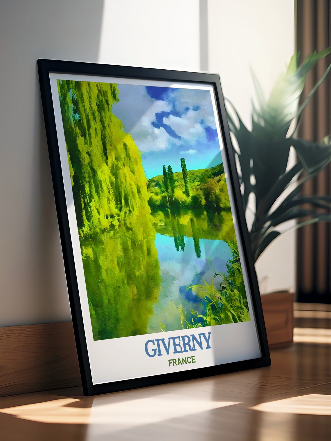 Giverny France Seine River Weeping Willow Reflections Art Poster - Image 3