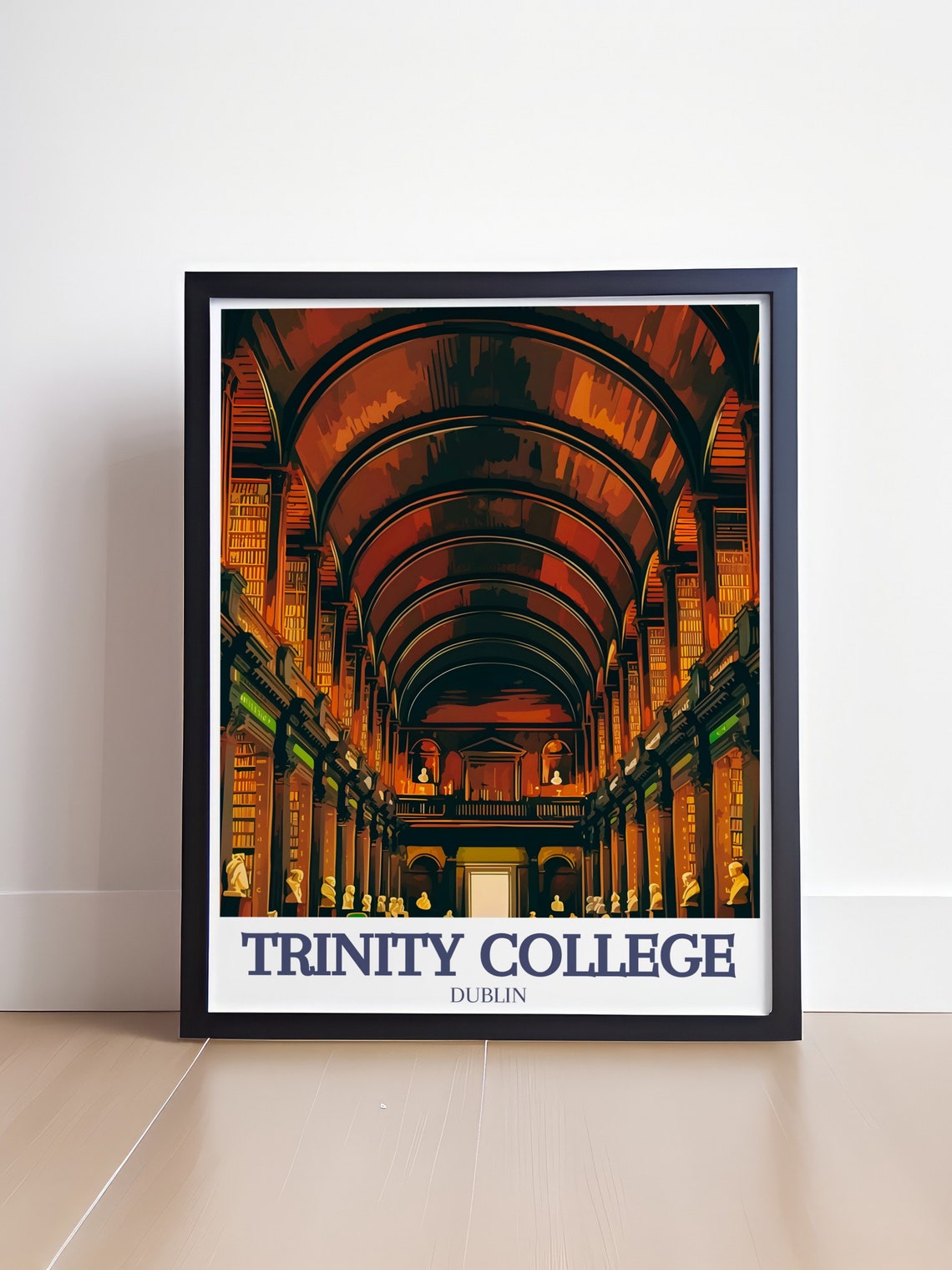 Trinity College Long Room Library Interior Dublin Ireland Poster - Image 4