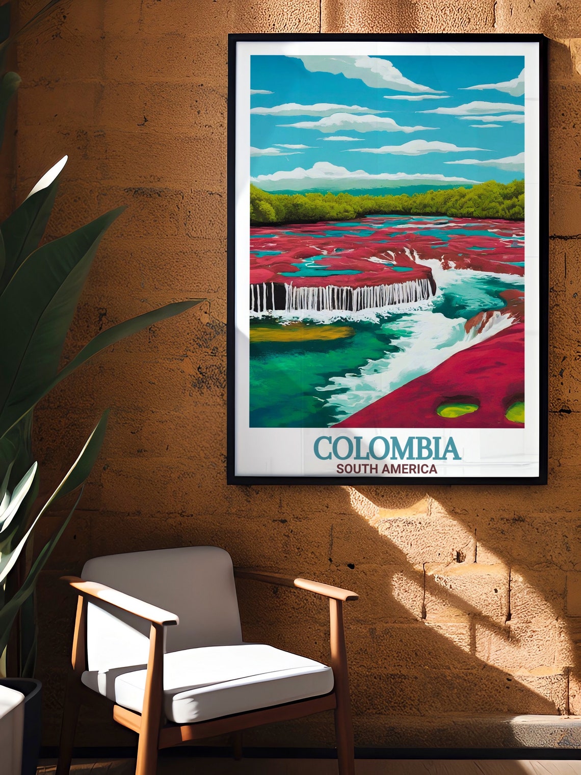 Colombia Caño Cristales Red River Canyon Landscape Travel Poster - Image 2