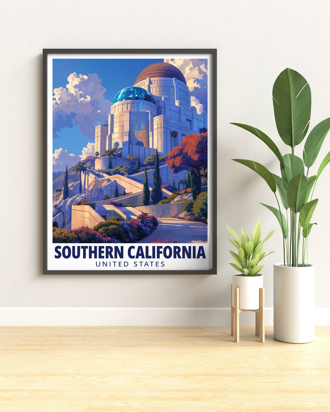Southern California Griffith Observatory Hilltop Sunset Poster - Image 3