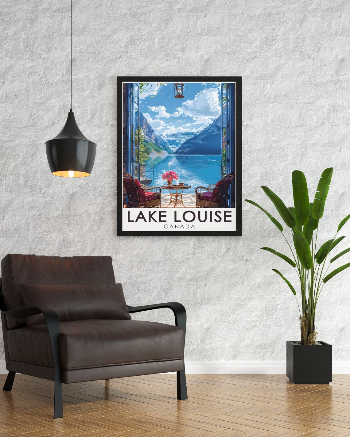 Lake Louise Canada Lakeside Terrace Mountain View Relaxing Poster - Image 3