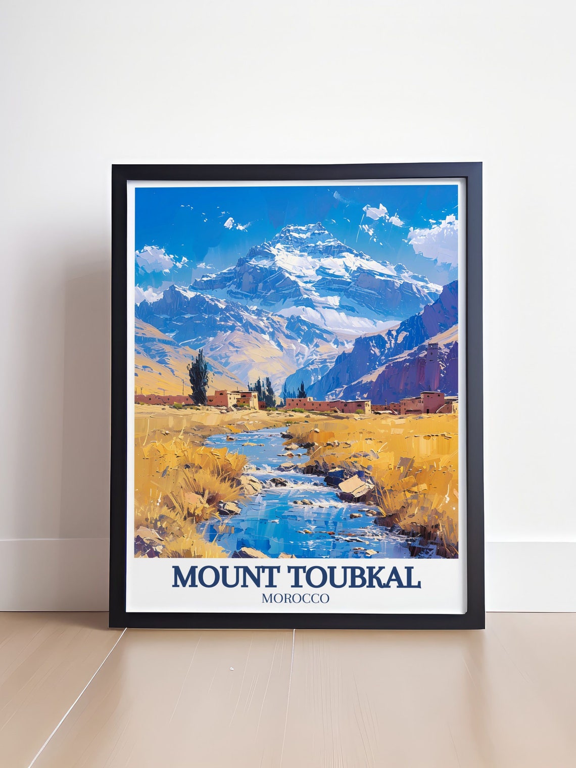 Mount Toubkal Morocco Snow Peak Berber Village Stream Poster - Image 4