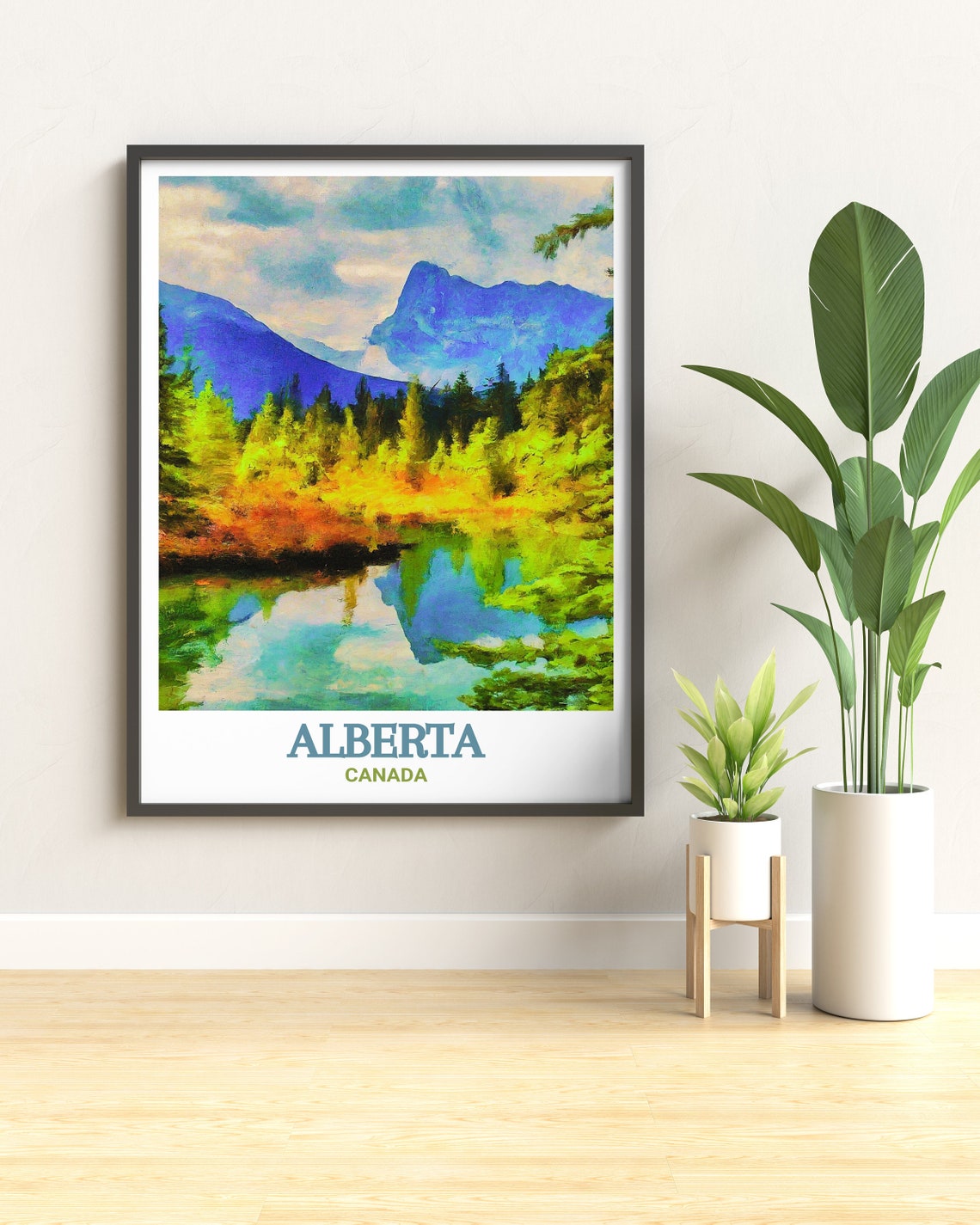 Alberta Jasper Lake Mountain Reflection Canada Scenic Poster - Image 3