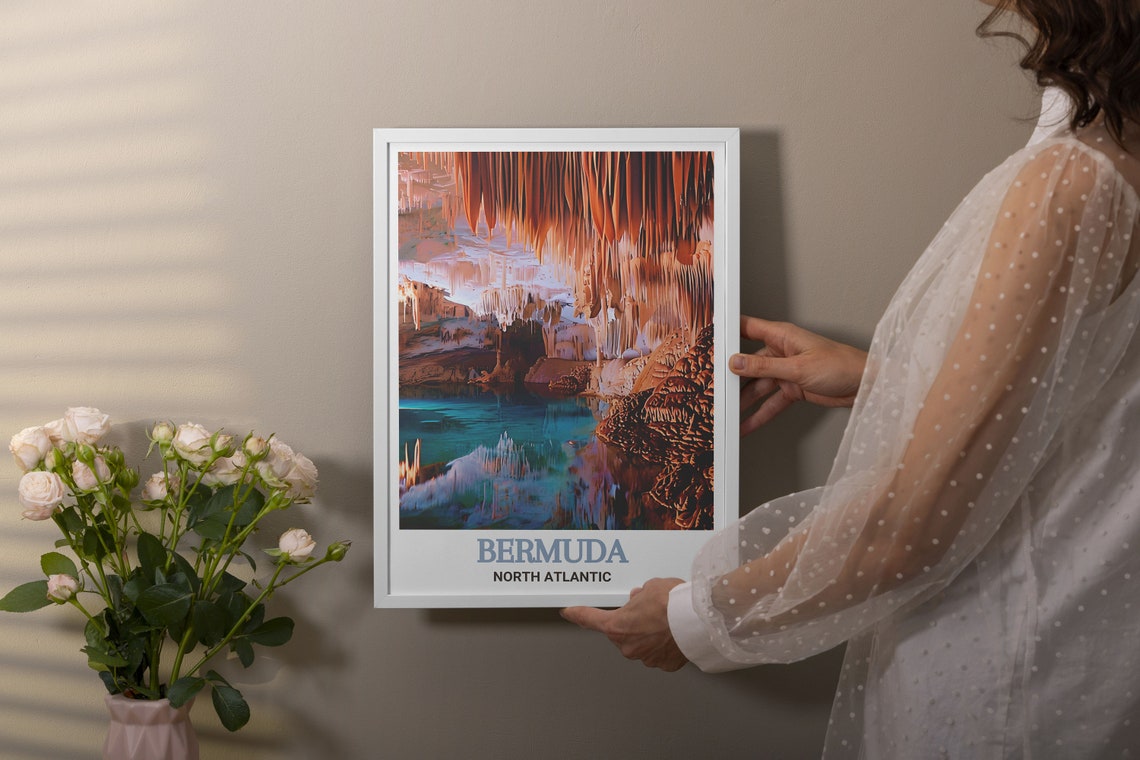 Bermuda Crystal Caves Underground Turquoise Grotto Cave Poster - Image 3