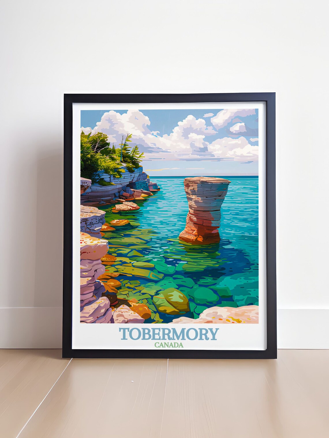 Tobermory Canada Flowerpot Island Turquoise Water Rock Travel Poster - Image 4