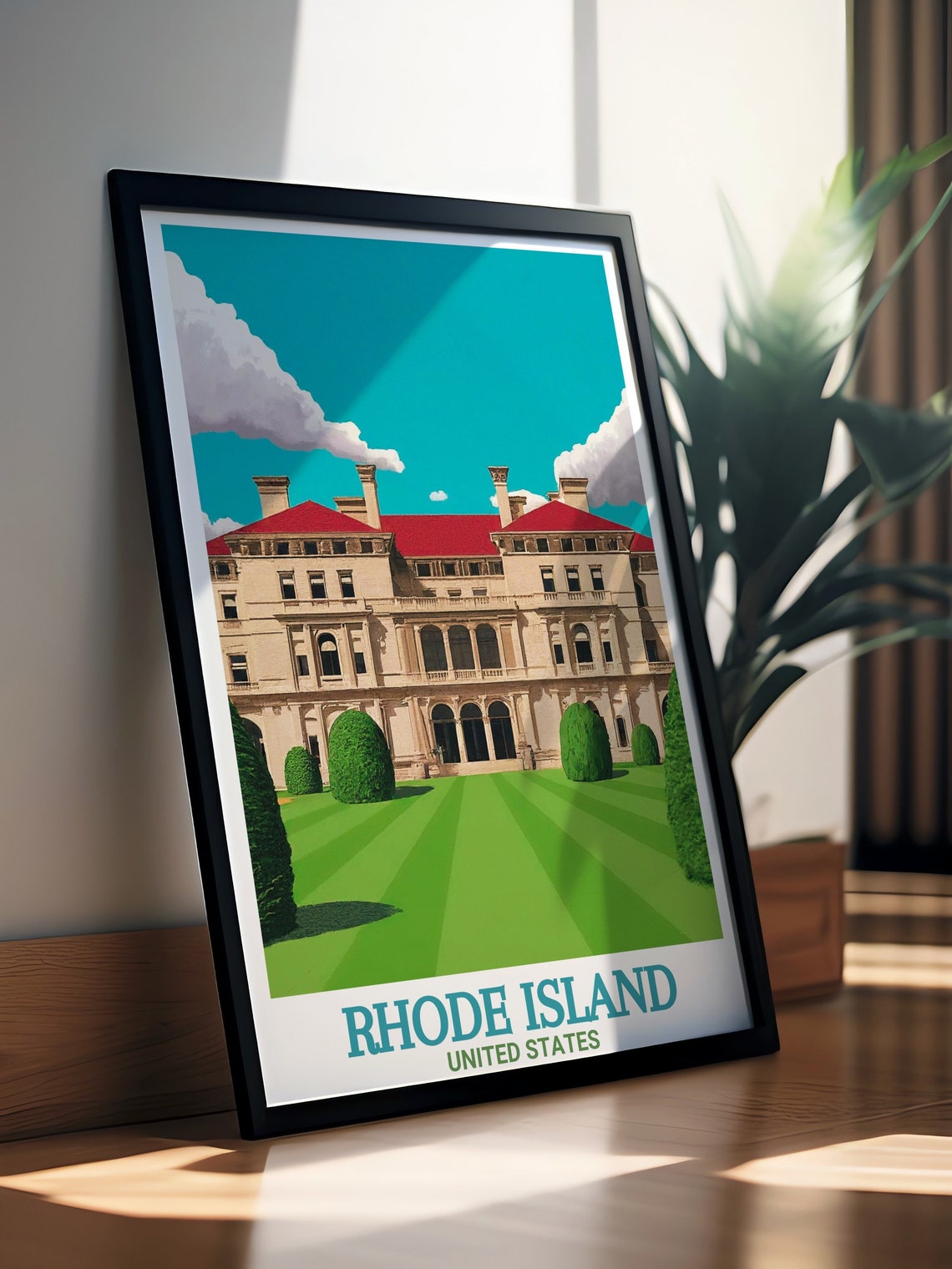 Rhode Island USA Newport Breakers Mansion Gilded Age Art Poster - Image 2
