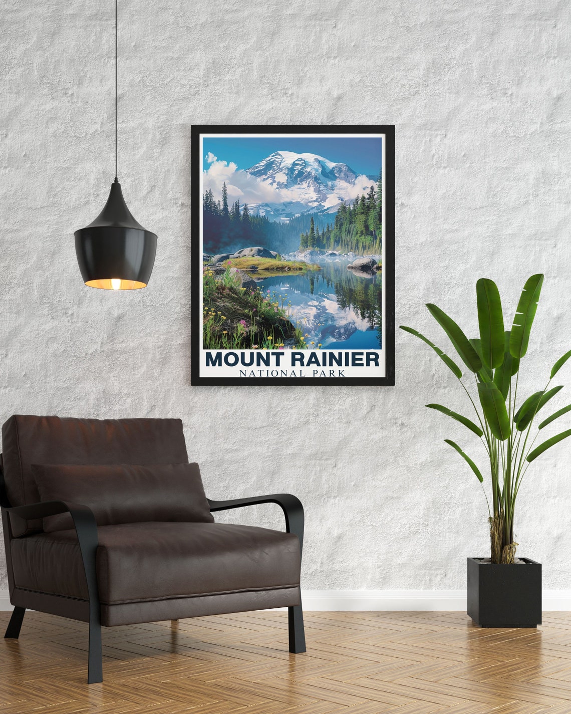 Mount Rainier National Park Mountain Reflected in Lake Poster - Image 3
