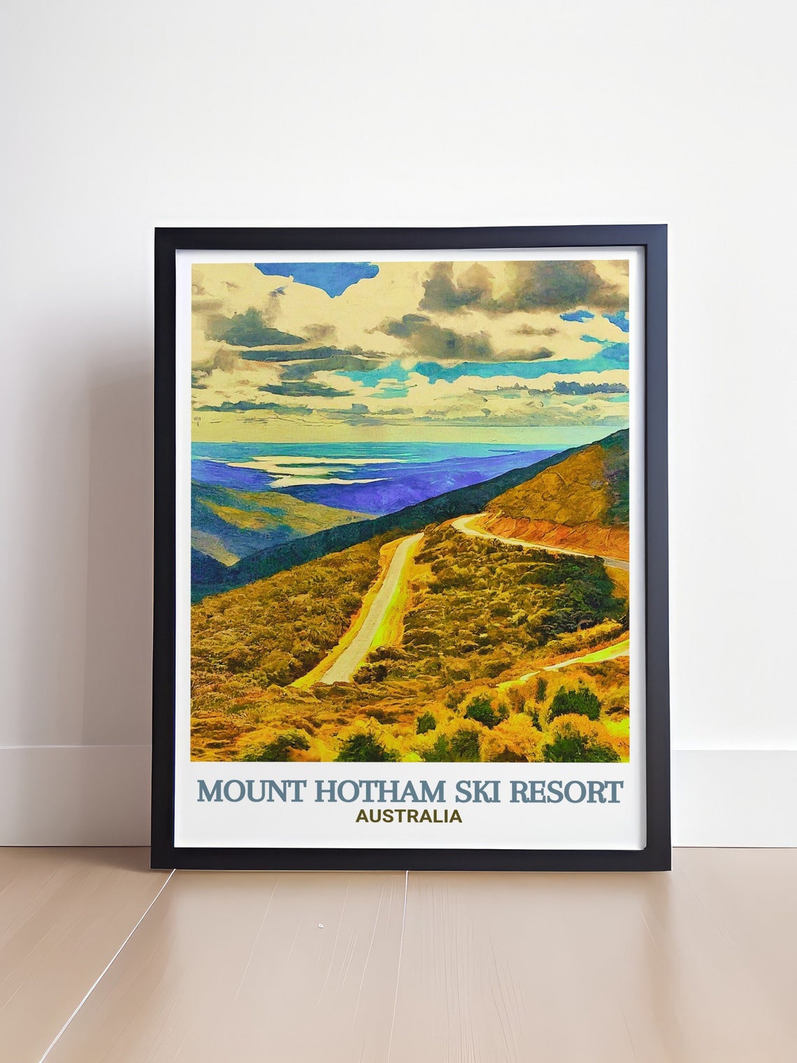 Mount Hotham Great Alpine Road Golden Hills Australia Travel Poster - Image 4