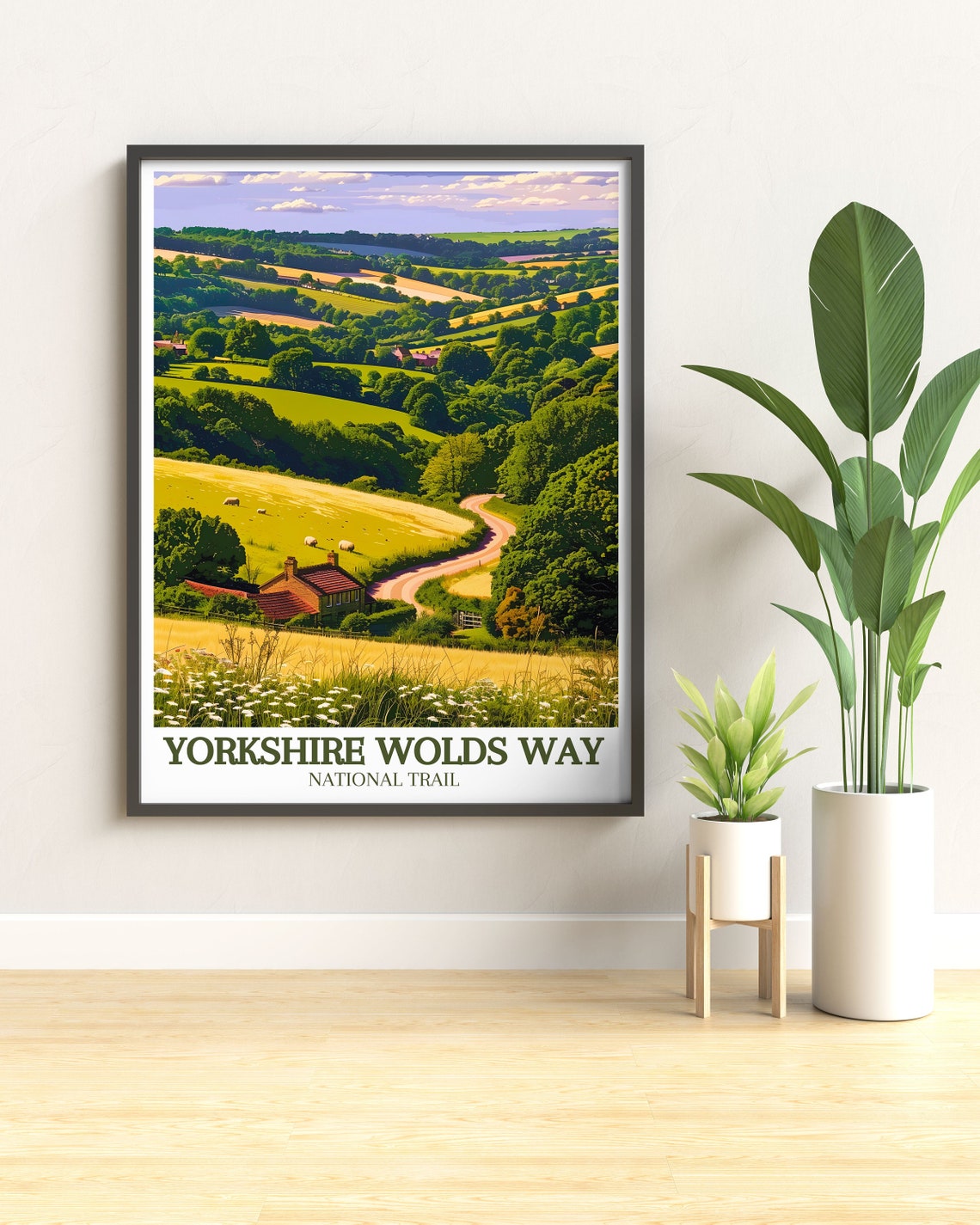 Yorkshire Wolds Way Rolling Hills Farmland Lush Travel Poster - Image 2